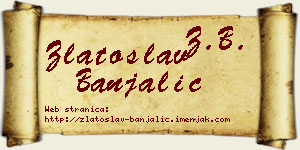 Zlatoslav Banjalić vizit kartica